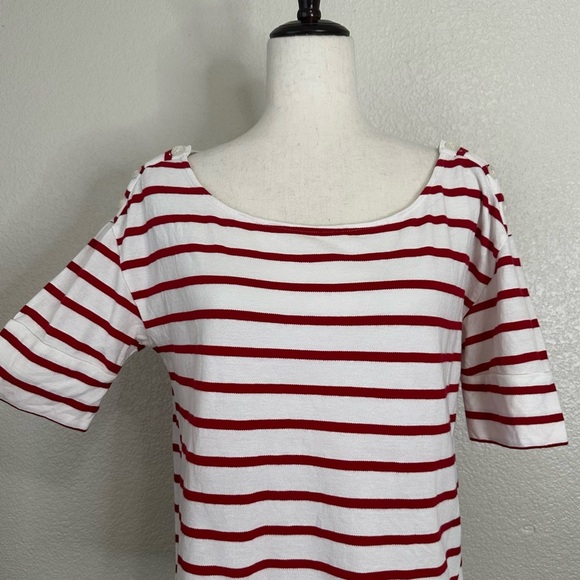 Anthropologie Pilcro and the Letterpress Red White Striped Top, Sz Large - Picture 3 of 13